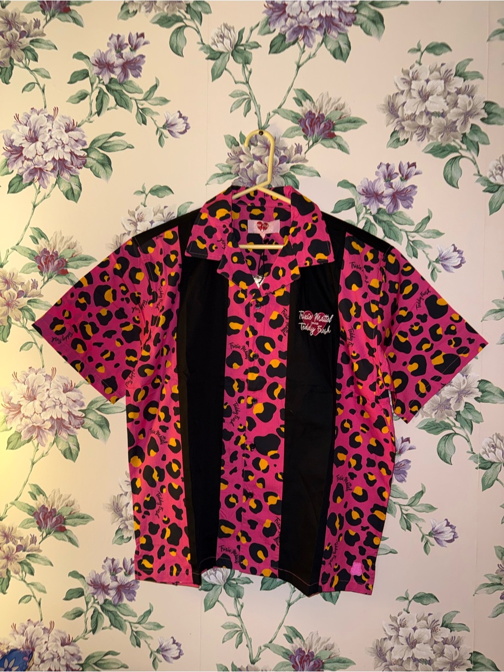 Teddy Fresh Pink, Black & Yellow Leopard-Print Camp Shirt